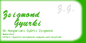 zsigmond gyurki business card